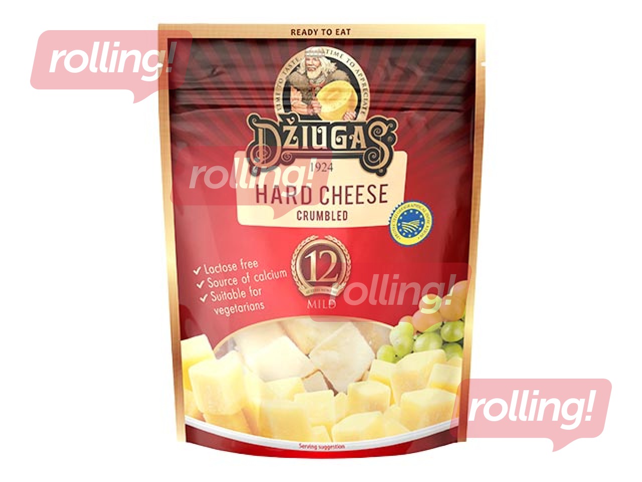 Kõva juust Dziugas Mild murenenud 40%, 12 kuud, 100 g