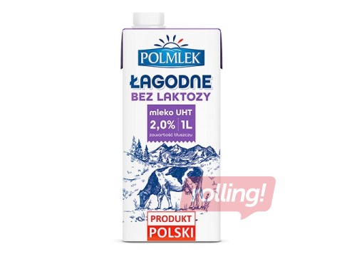 Молоко безлактозное Polmlek, 2%, 1Л