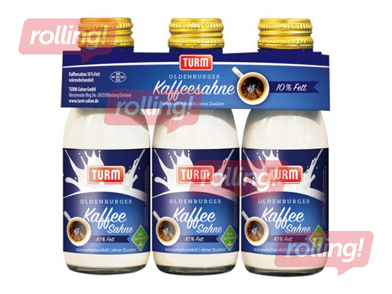 Сливки для кофе, Turm, 10%, 3x100г
