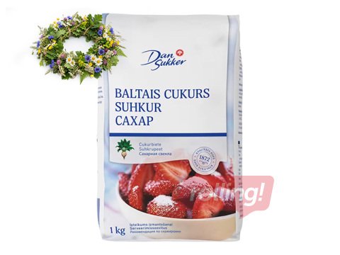 Valge suhkur Dansukker, 1kg +Jaanipäeva kingitus!