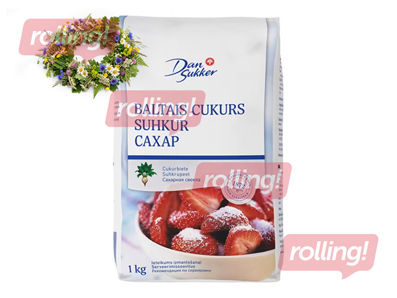 Valge suhkur Dansukker, 1kg +Jaanipäeva kingitus!