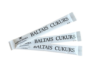 Cukurs baltais standziņās, 400gab x 5g