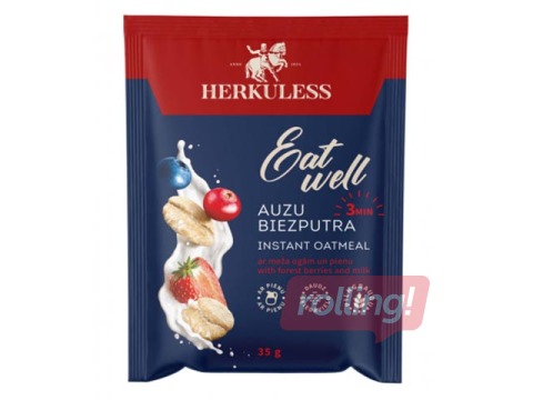 Oatmeal porridge HERKULESS, with wild berry pieces and milk, 35g