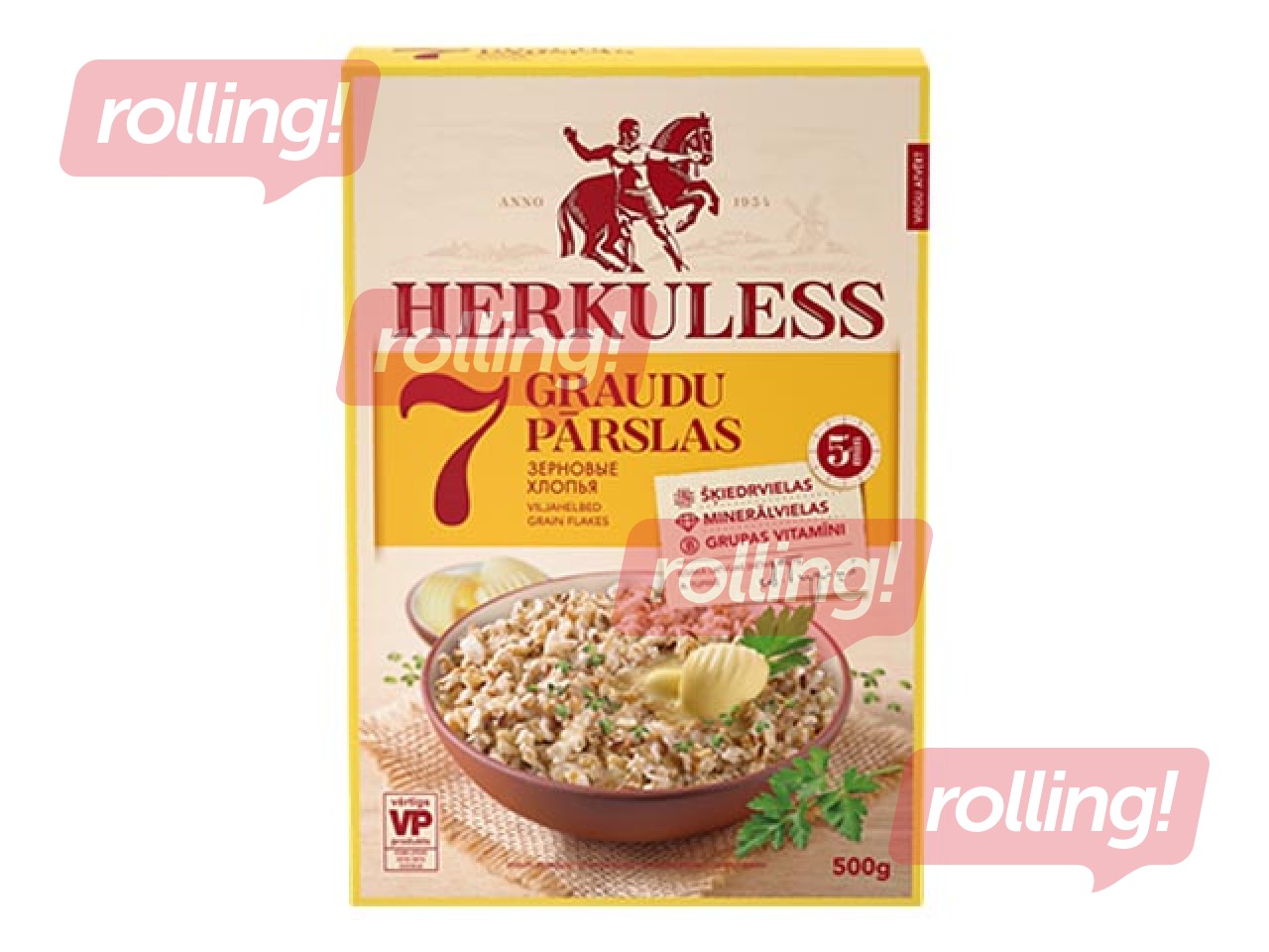 7-viljahelbed Hercules kliide ja linaseemnetega, 500g