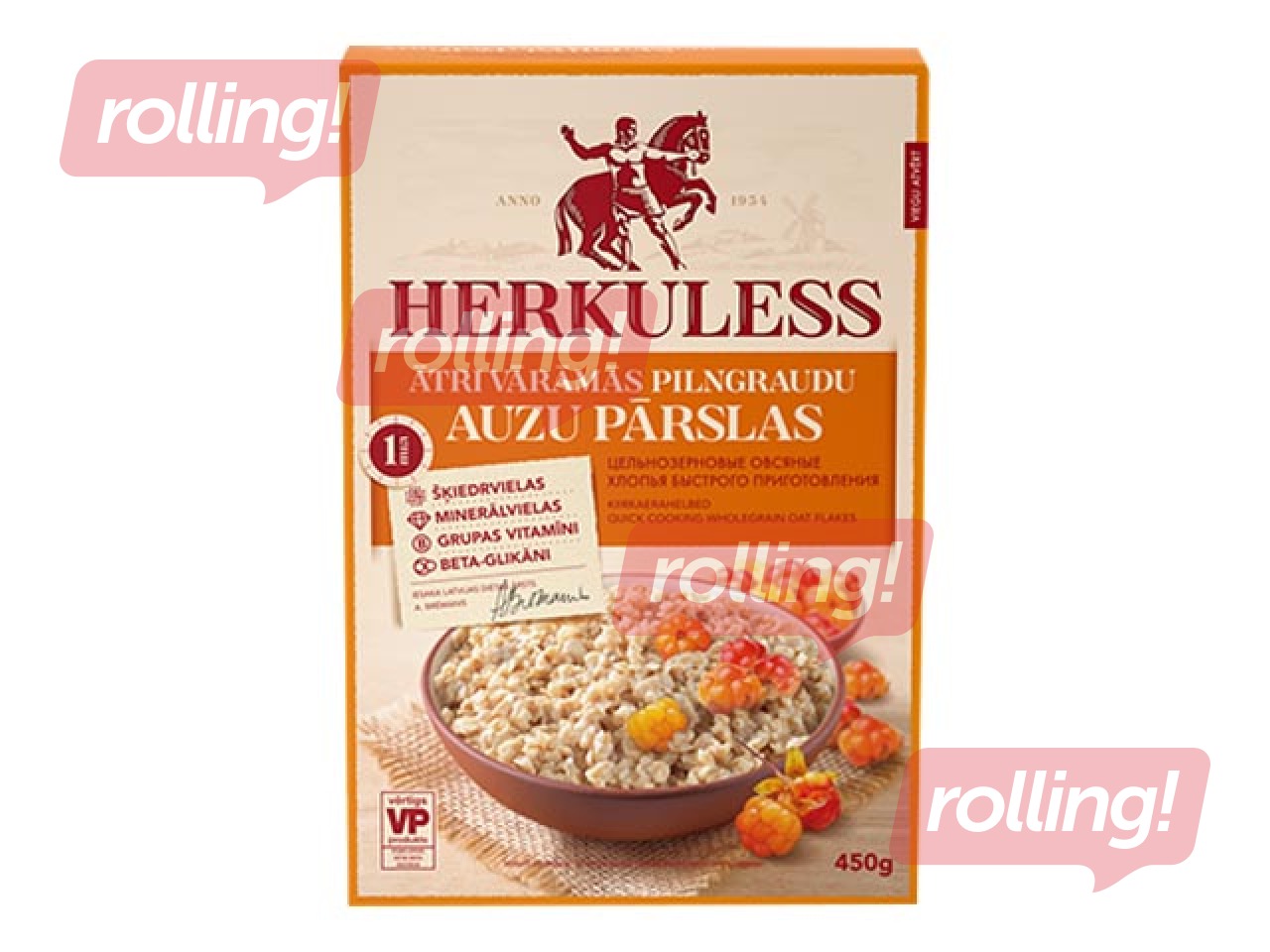 Kiiresti valmiv kaerahelbed Hercules, 450g