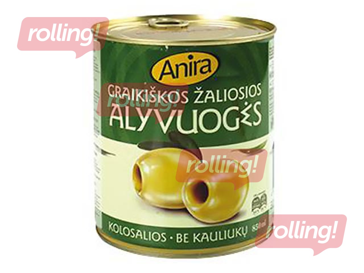 Зеленые оливки ANIRA, без косточек, 0,38 кг / 0,82 кг