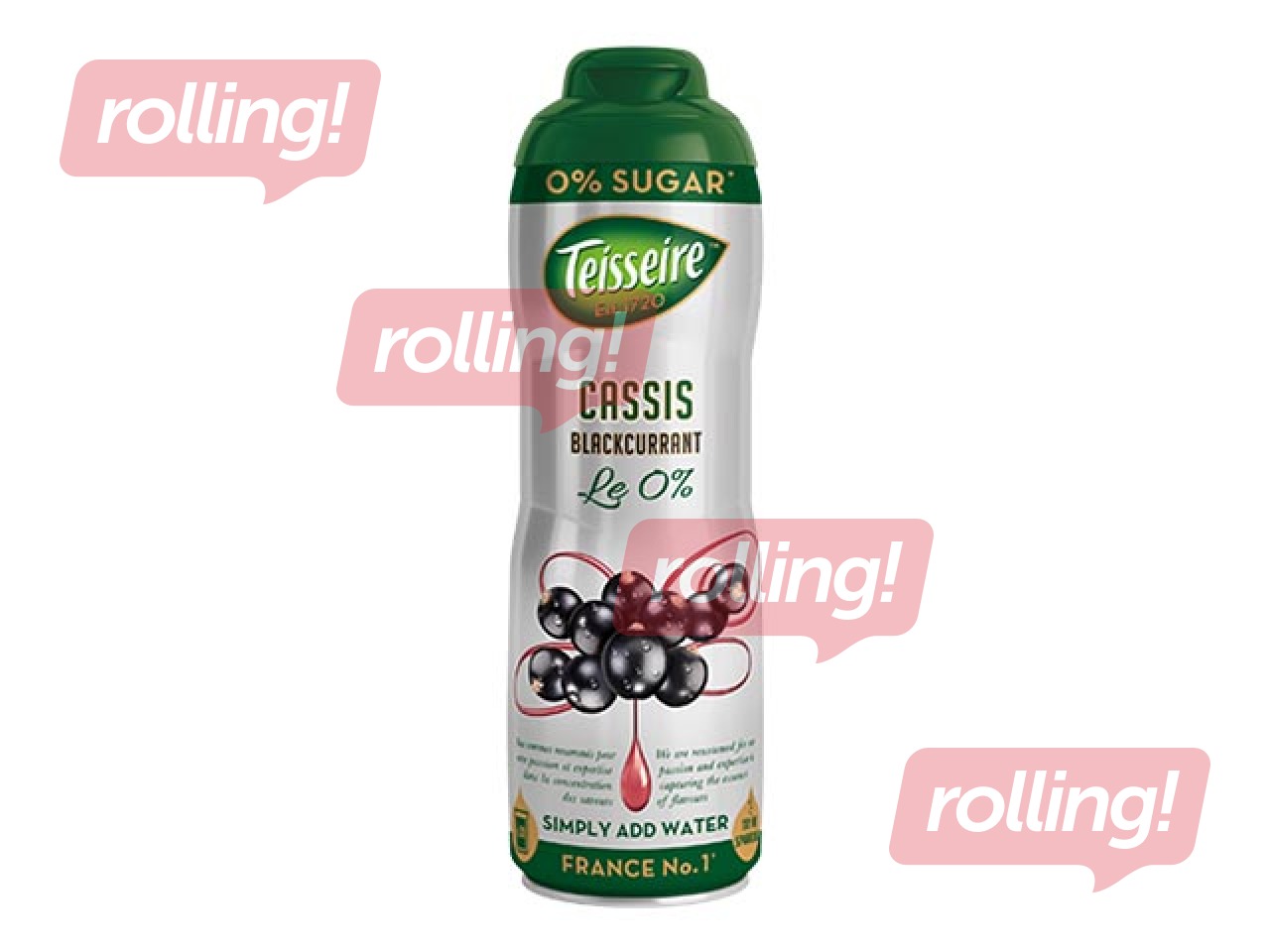 Siirup Teisseire Blackcurrant, suhkruvaba, 0,6 l (must sõstar)