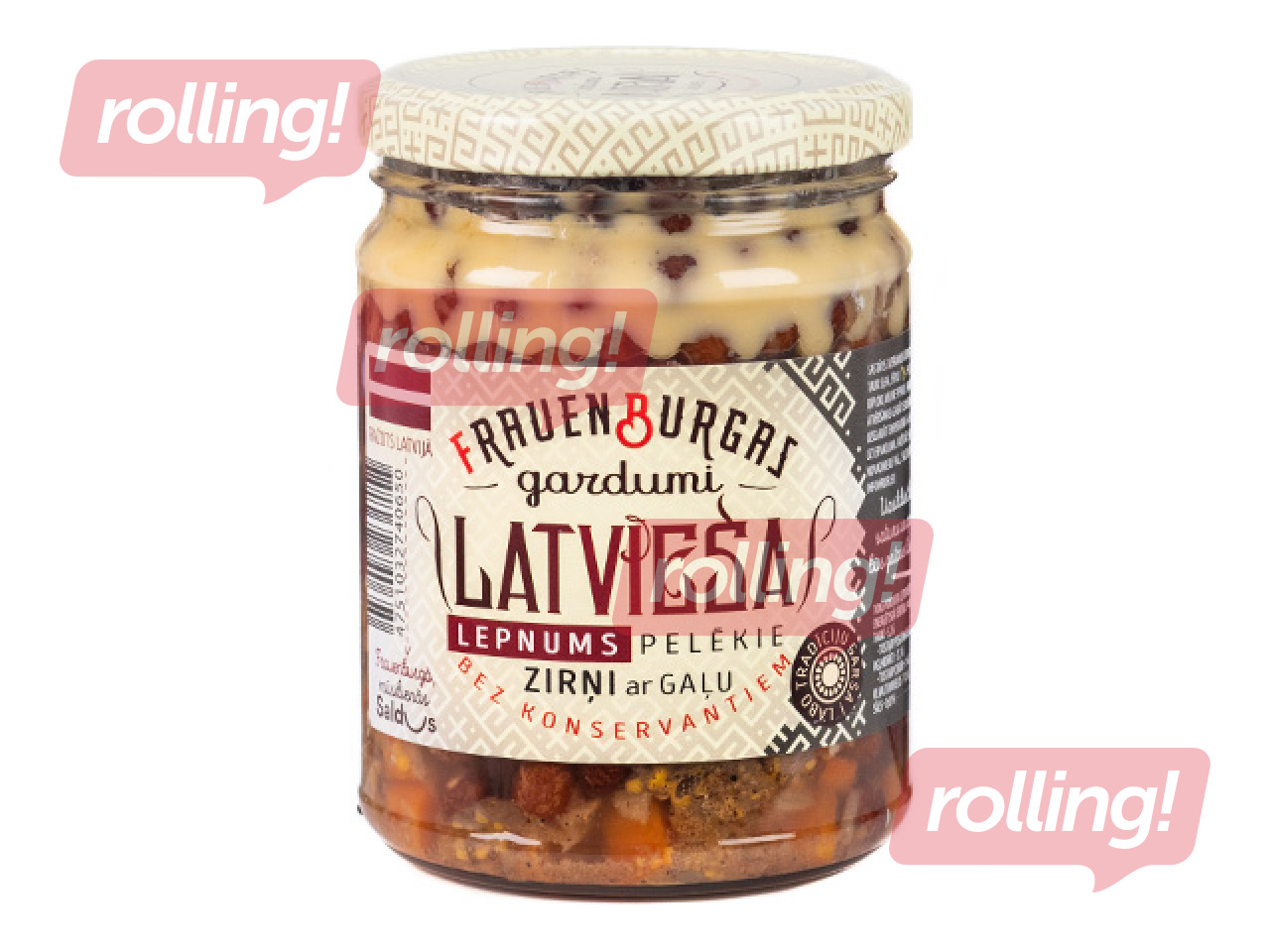 Латышский серый горох с мясом , Frauenburgas gardumi, 500г