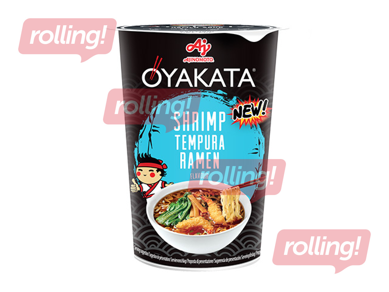 Zupa, OYAKATA, ātri pagatavojama, Ramen CUP, garneļu, 61g