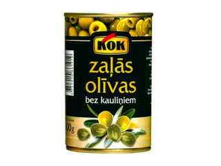 Olīvas, KOK, zaļās, bez kauliņiem, 300g