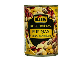 Canned Beans, KOK, 4-Bean Mix, 400g