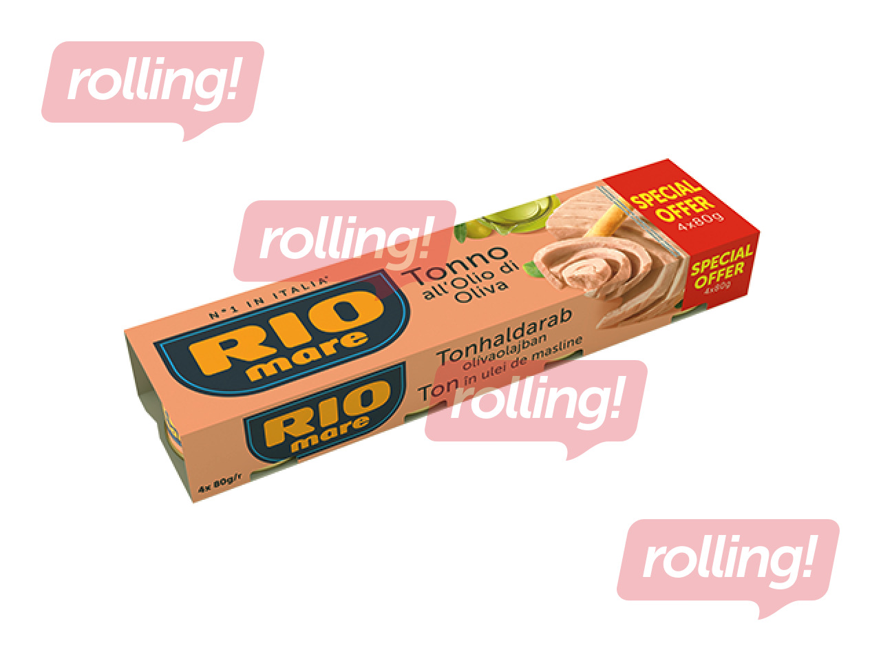 Консервированный тунец, RIO MARE, в оливковом масле, 3x80г