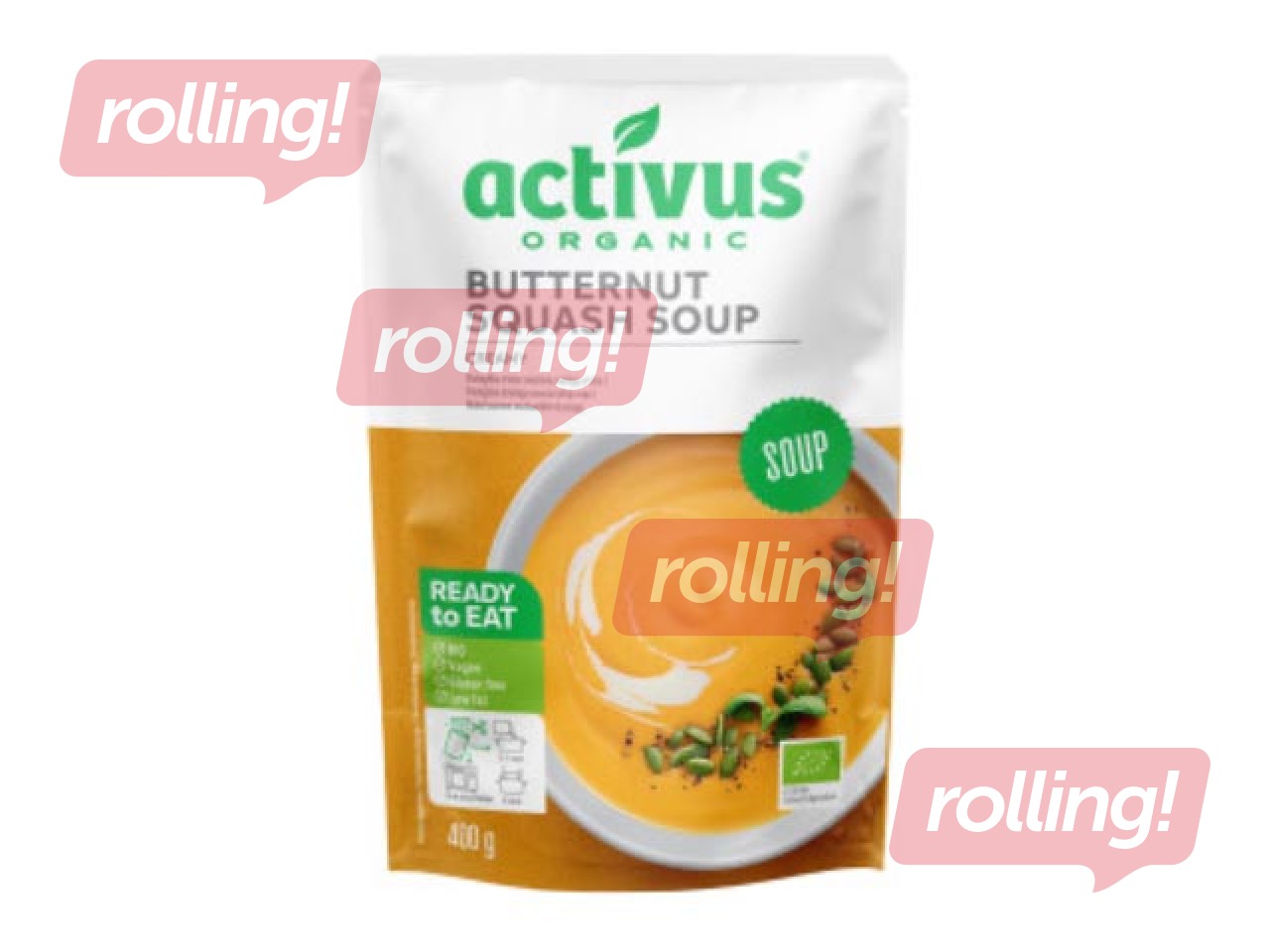 BIO butternut squash cream soup with sweet potatoes Activus Organic, 400g