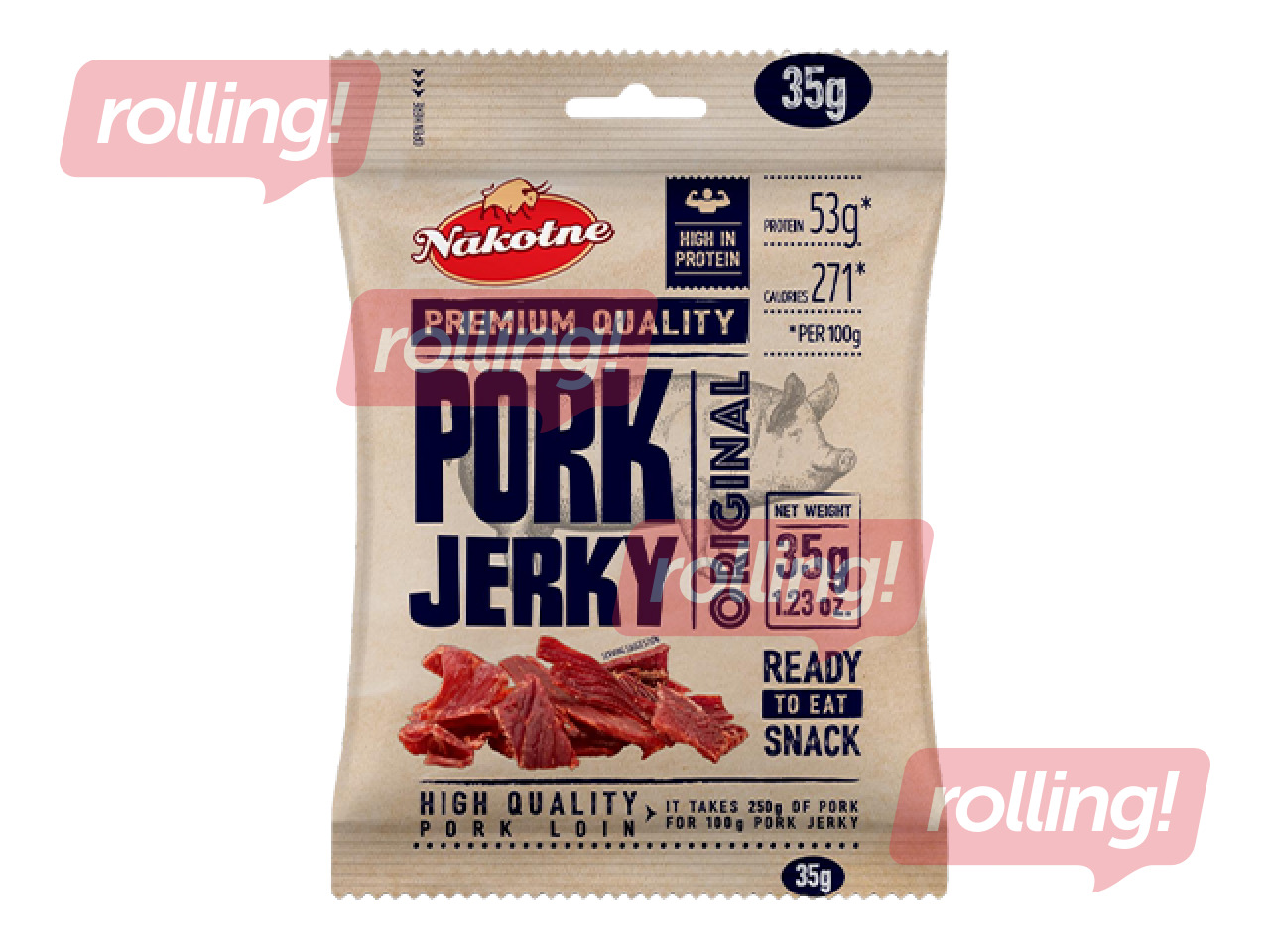 Dried Pork Snack Jerky, Original, 35g