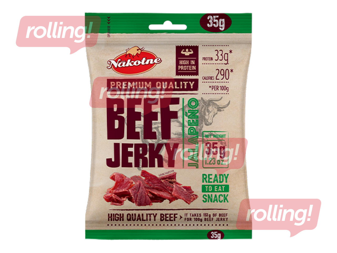 Liha suupiste Beef Jerky, Jalapenoga, 35g