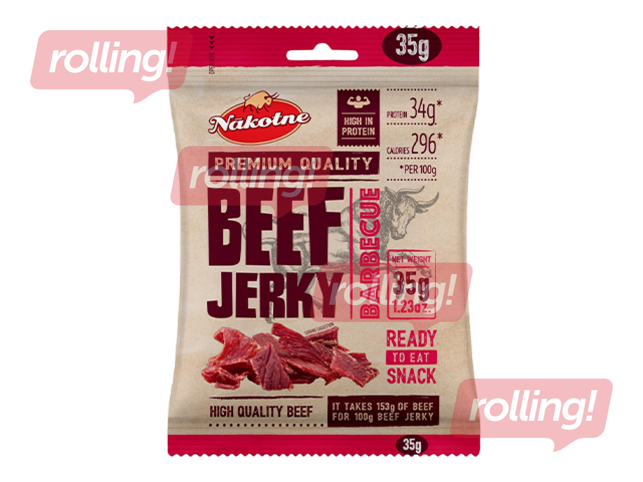 Liha suupiste Beef Jerky, BBQ, 35g