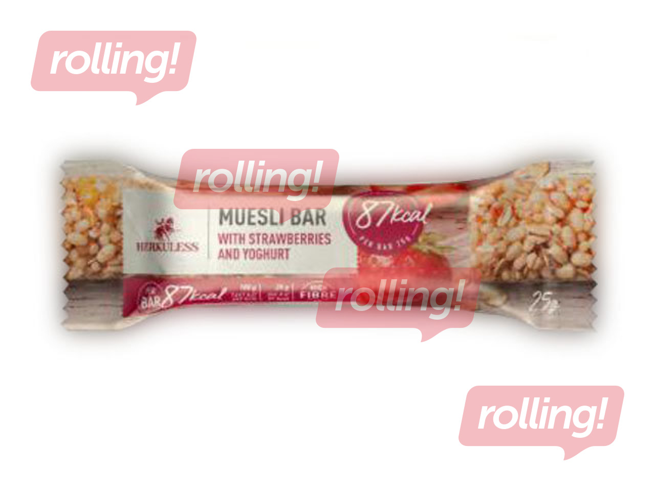 Batoniņš Herkuless Muesli Bar, zemeņu, 25g