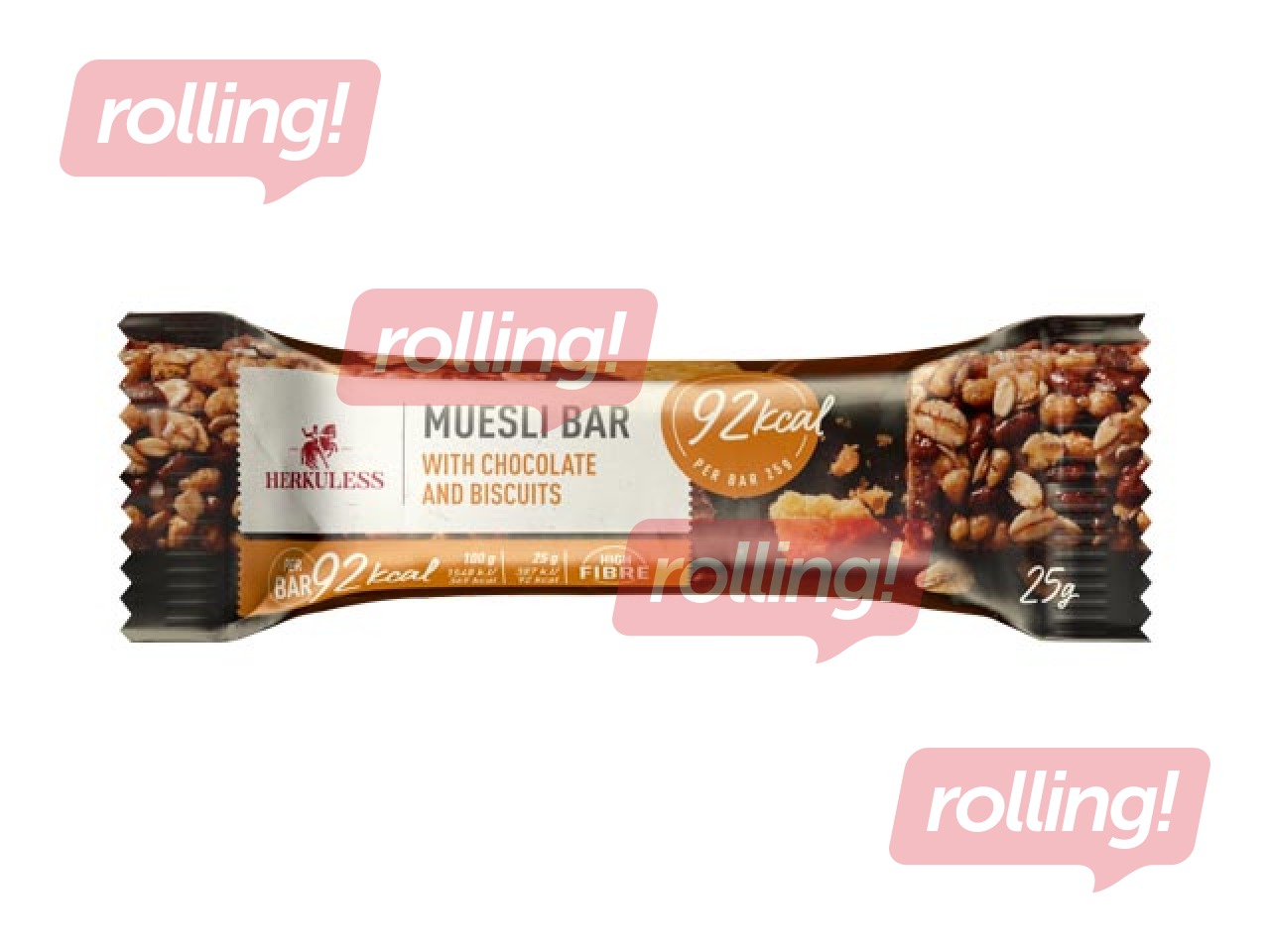 Батончик мюсли Herkuless Muesli Bar, с шоколадом и печеньем, 25г