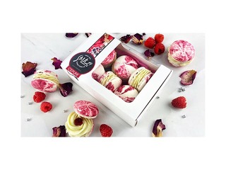 Vaarika juustukoogi makroonid, Sala, 6 tk