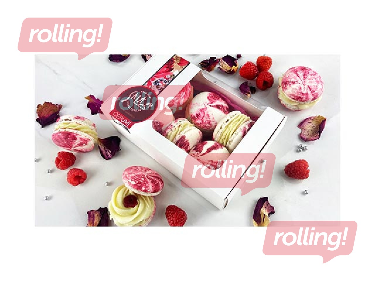 Vaarika juustukoogi makroonid, Sala, 6 tk