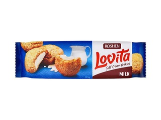 Biscuits Lovita Soft with milk cream filling, Roshen, 127g