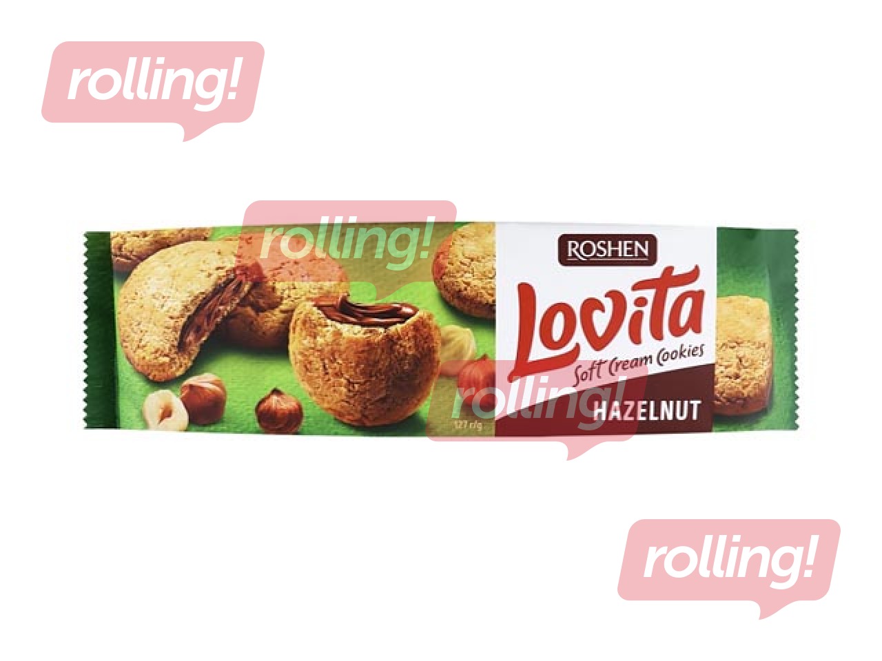 Küpsised Lovita Soft sarapuupähklikreemi täidisega, Roshen, 127 g