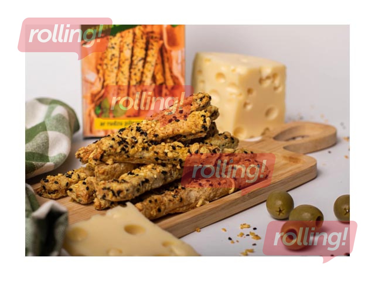 Cookies Liepkalni, bran sticks with cheese and black sesame, 100g