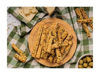 Cookies Liepkalni, bran sticks with cheese and black sesame, 100g