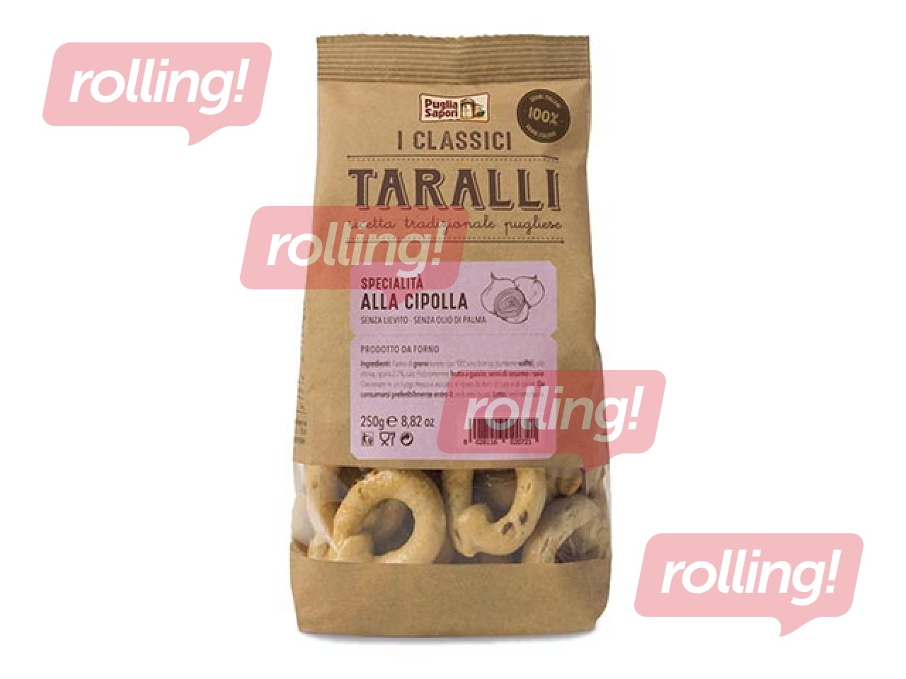 Italian snack Tarallini with onions, 200g