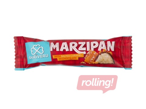 Marzipan bar in chocolate with salted caramel, Skriver, 40 g