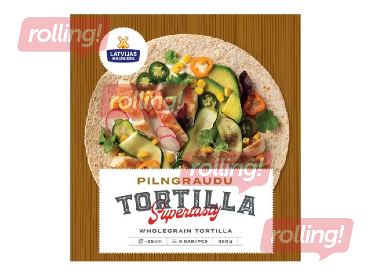 Täistera nisujahu tortilja, Latvijas maiznieks, 360g, 6 tk.