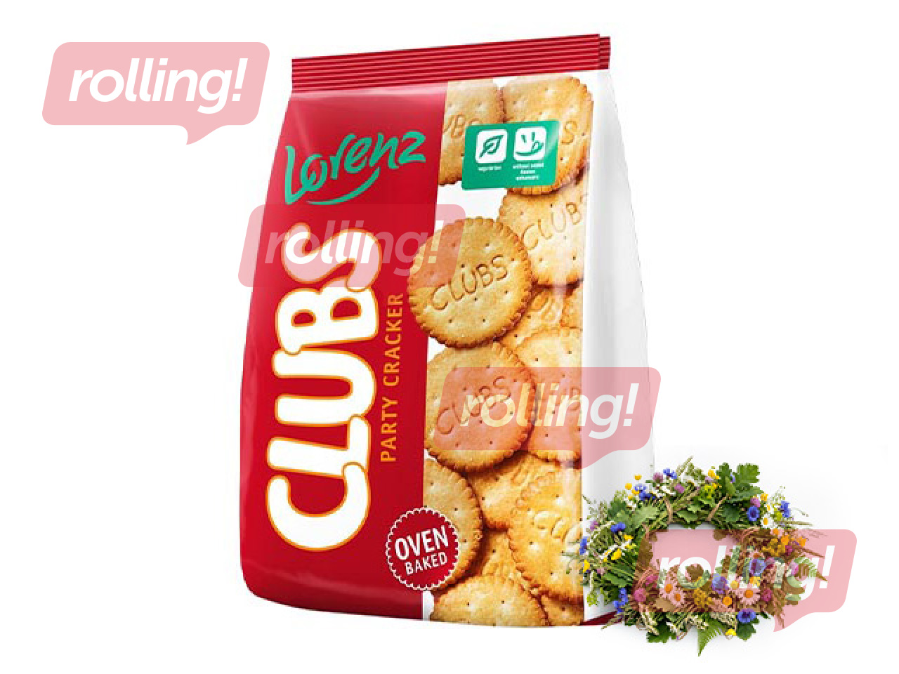 Soolased kreekerid Lorenz, Party Clubs, 150g +Jaanipäeva kingitus!