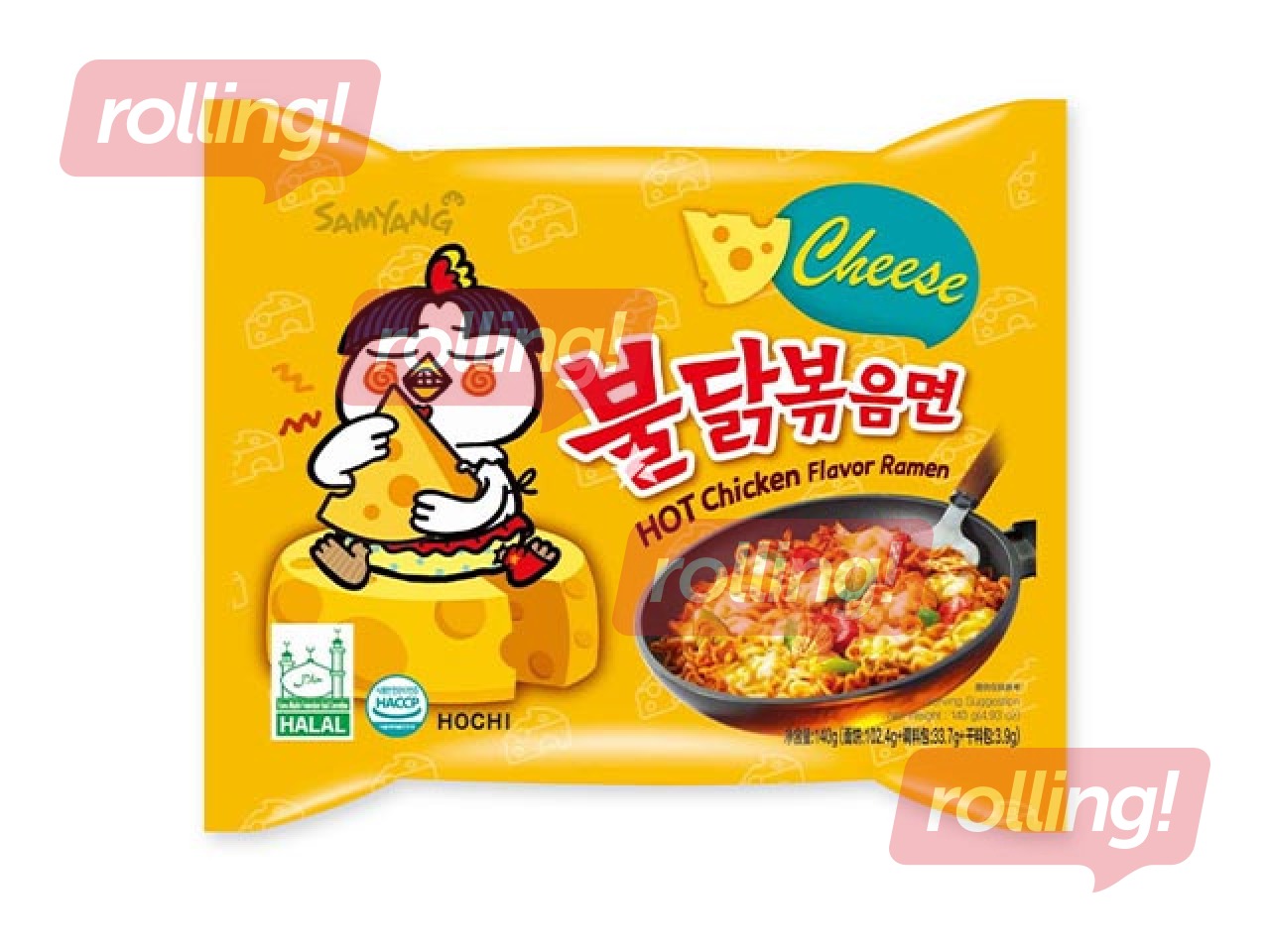 Nuudlid Samyang Buldak, vürtsika kana ja juustu maitsega, 130g