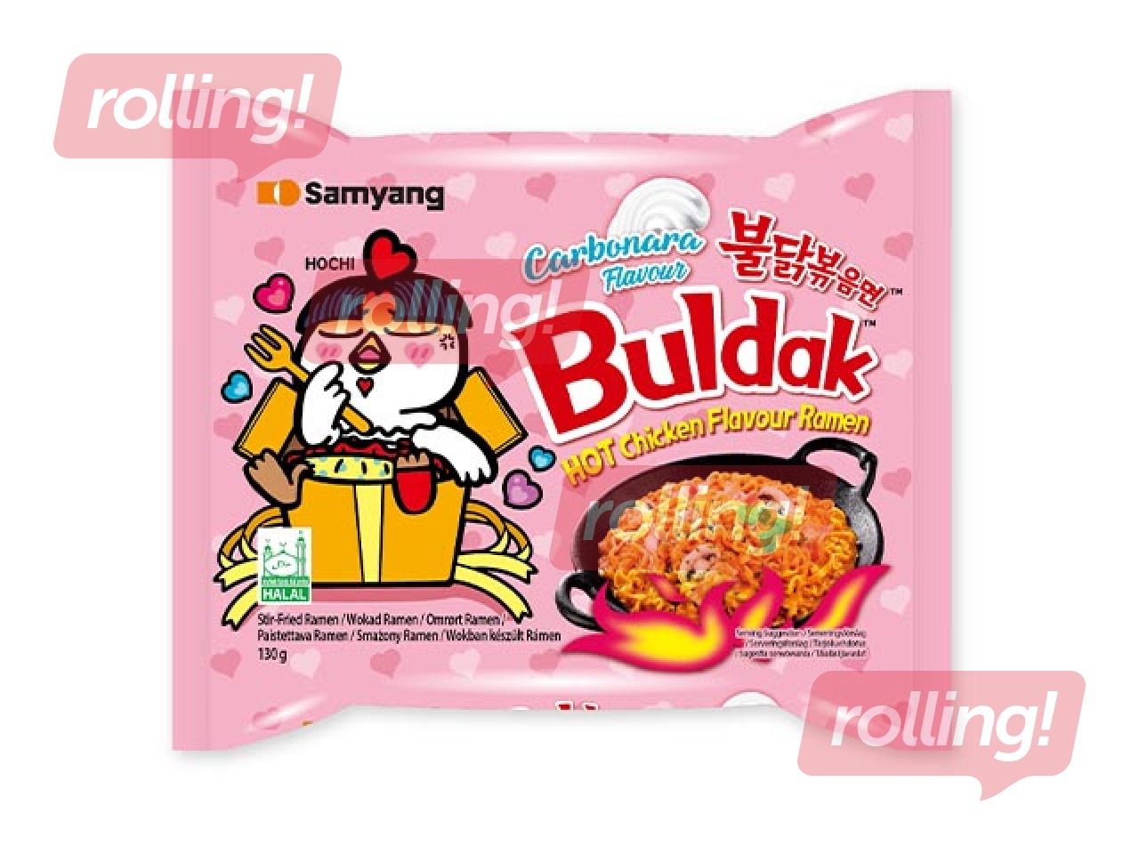 Лапша Samyang Buldak со вкусом острой курицы и карбонары, 130г