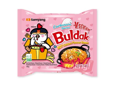 Noodles Hot Chicken & Carbonara Flavor Samyang Buldak, 130g