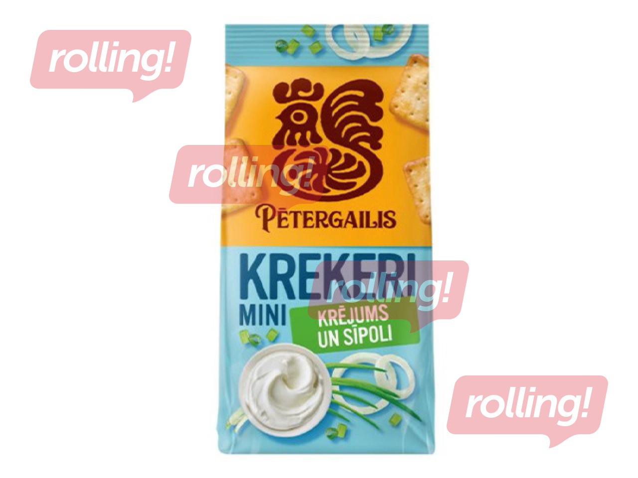 Crackers, Pētergailis, with sour cream and onion flavour, 72g