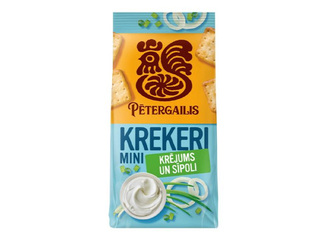 Крекеры, Pētergailis, со вкусом сметаны и лука, 72г