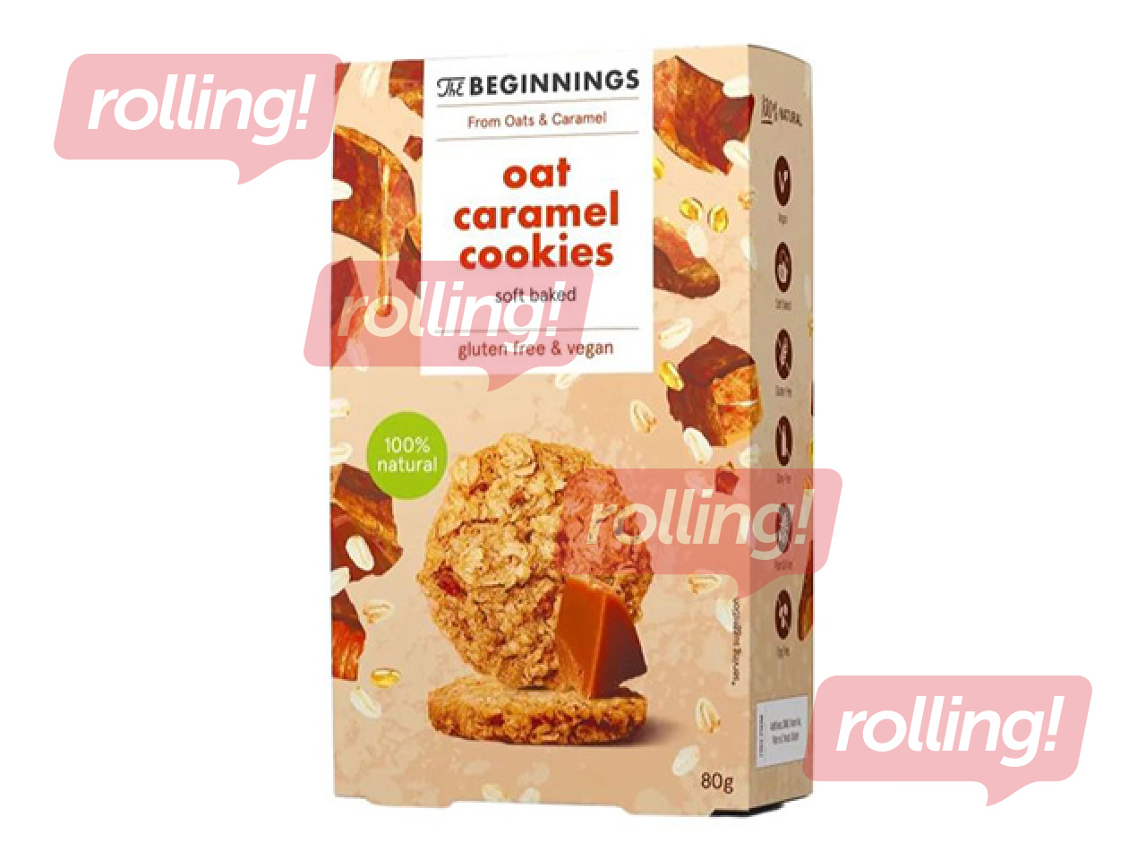 Овсяное печенье, The Beginnings, со вкусом карамели, 80г