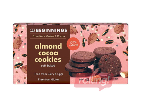 Küpsised, The Beginnings, mandli ja kakao maitsega, 80g