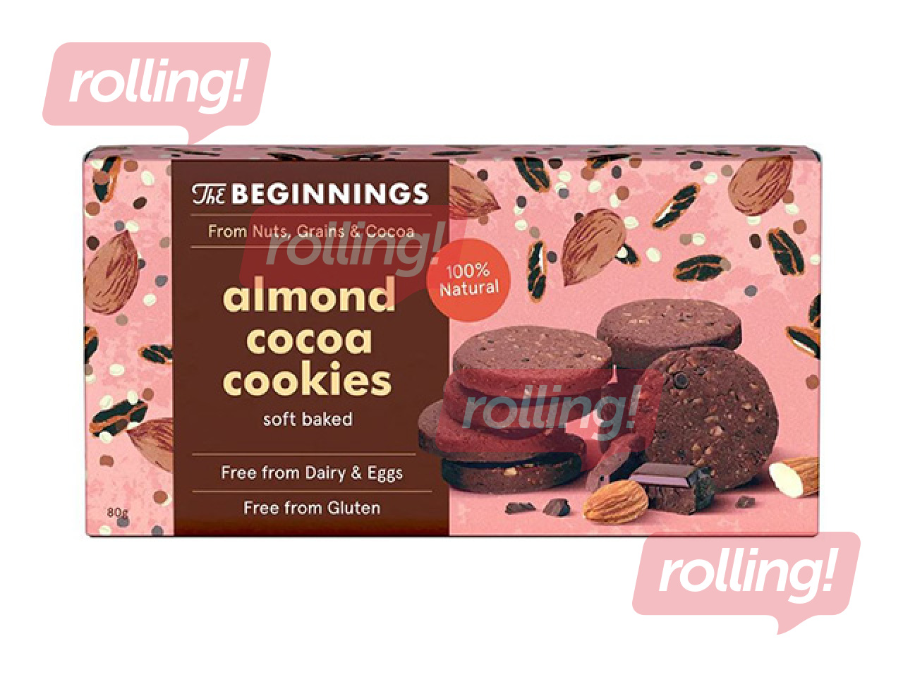 Küpsised, The Beginnings, mandli ja kakao maitsega, 80g