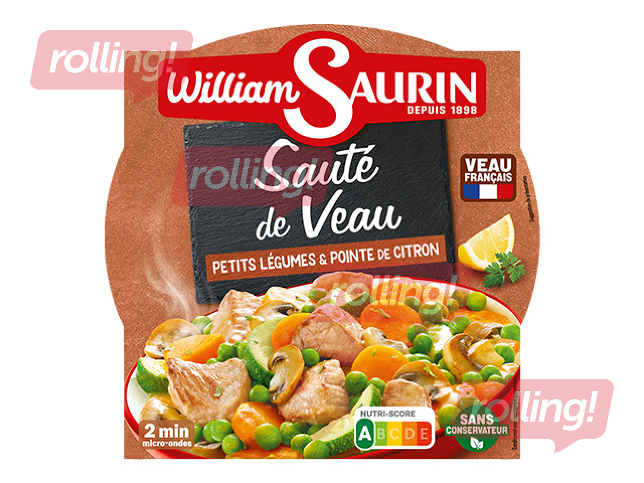 Телячье рагу с овощами от шеф-повара William Saurin, лоток, 280г