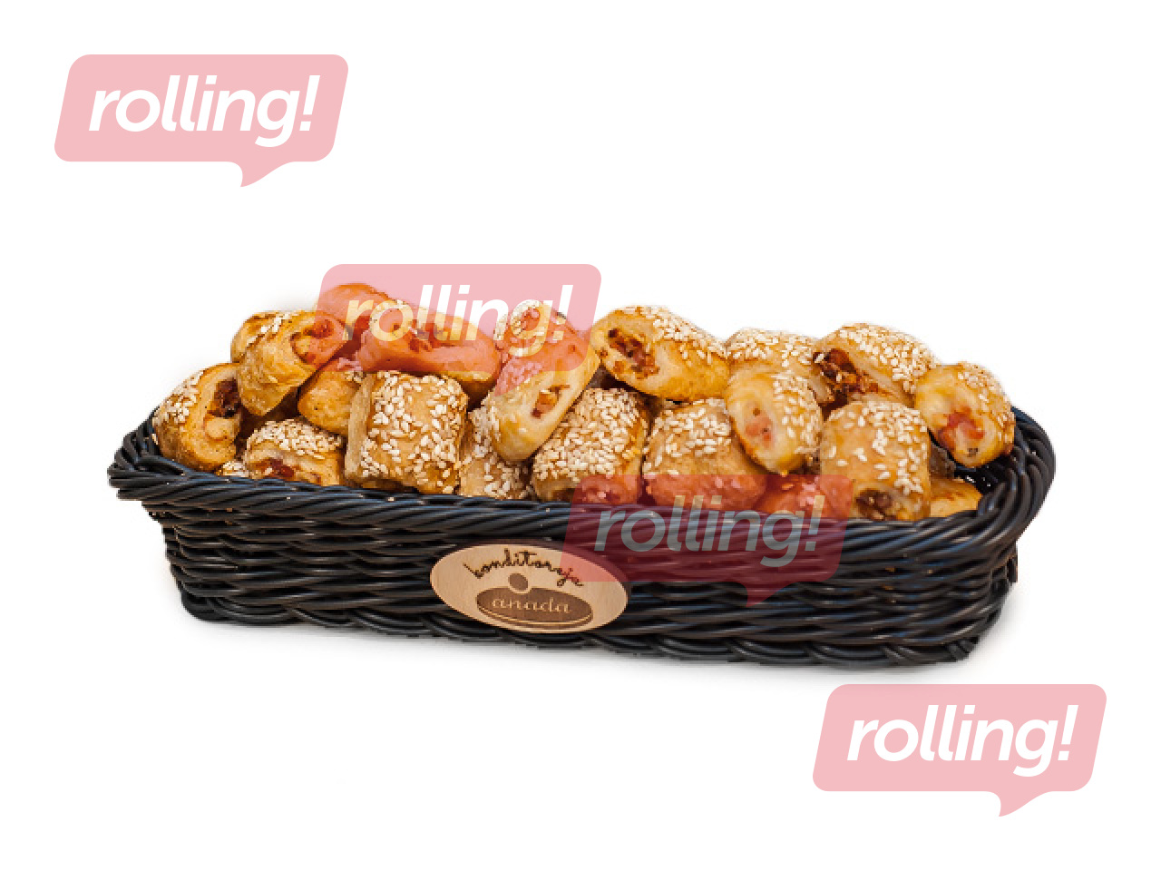 Pīrādziņi ar kūpinātu gaļu un sezamu, mini, Anada, 1kg