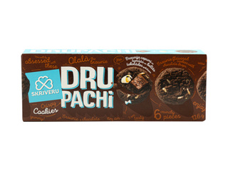 Brownie cookies Skrīveru Saldumi Drupachi, with dark and white chocolate pieces, 126g