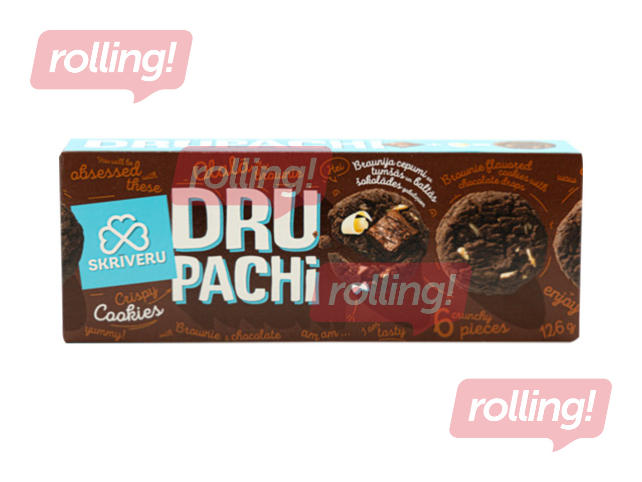 Brownie-küpsised Skrīveru Saldumi Drupachi, tumeda ja valge šokolaadi tükkidega, 126g