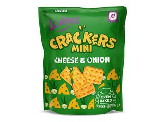 Biscuits Lorenz Mini, cheese and onion flavoured crackers, 100g