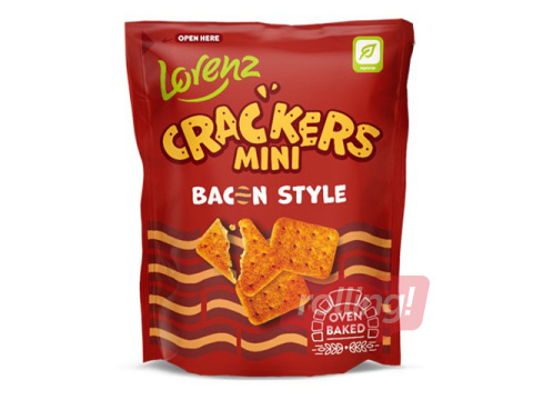 Biscuits Lorenz Mini, bacon flavoured crackers, 100g