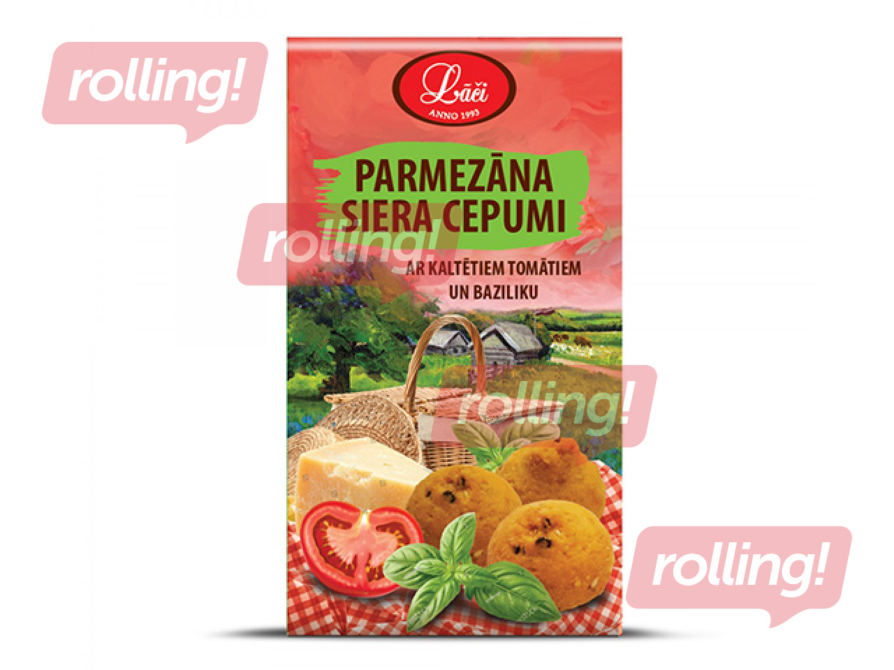 Cepumi Lāči, parmezāna siera, ar kaltētiem tomātiem un baziliku, 100g