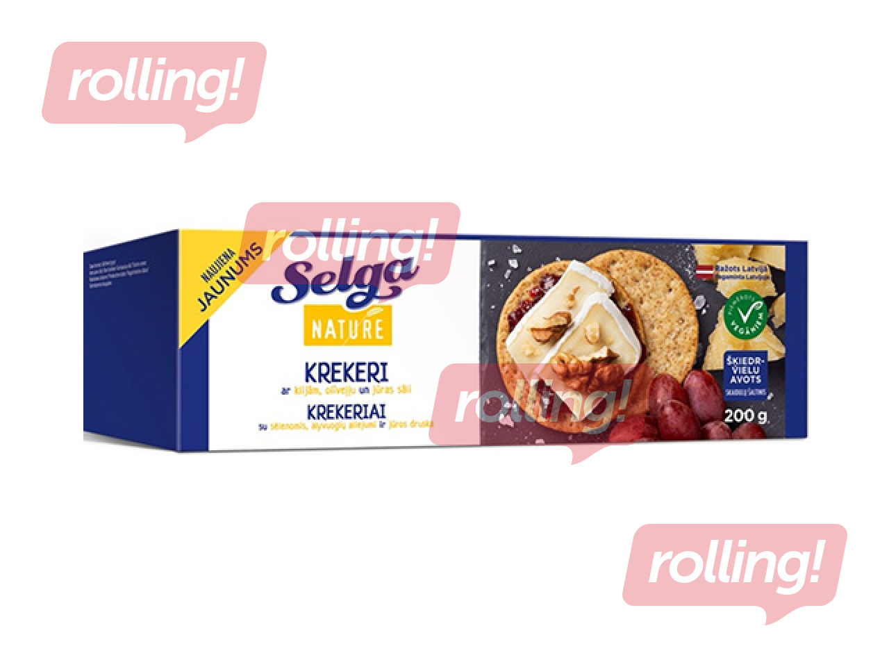 Kreekerid Selga kliide, oliiviõli ja meresoolaga, 200g