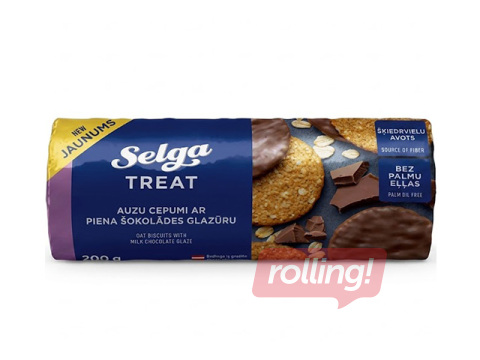 Kaeraküpsised Selga piimašokolaadiglasuuriga, 200g