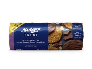 Kaeraküpsised Selga piimašokolaadiglasuuriga, 200g